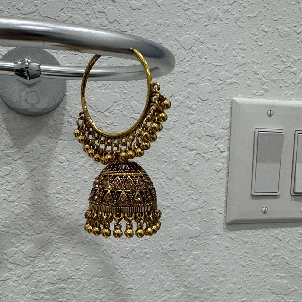 Gold Jhumka Earrings